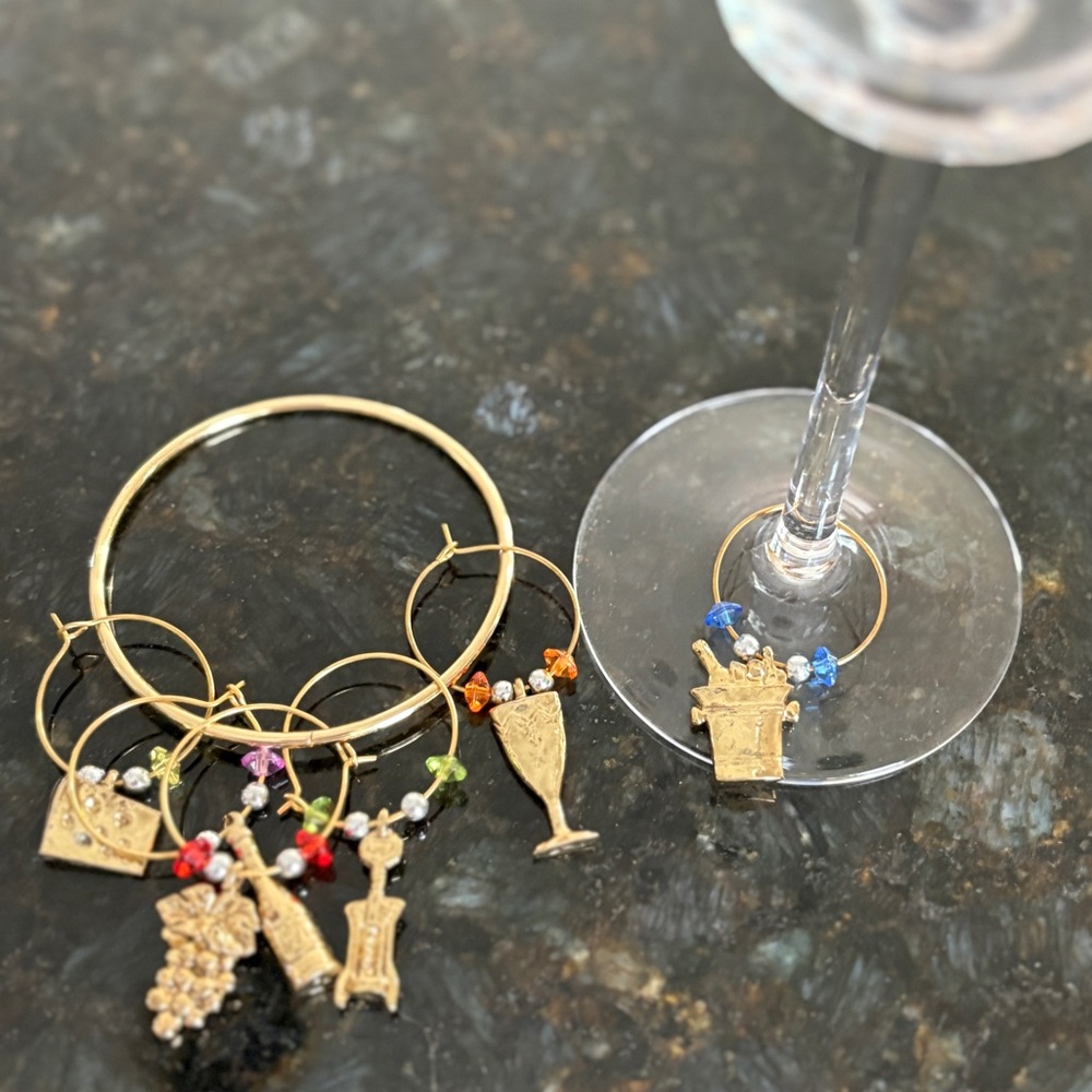 🤍Set of 6 wine glass charm🤍
